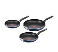 Lagostina Mirtillo, Set di 3 Padelle 20, 24 e 28 cm con rivestimento in Titanio Antiaderente per Tutti i Piani Cottura, Tecnologia Thermo-Signal, Cottura Uniforme, Senza PFOA, Piombo e Cadmio