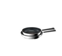 Lagostina Optispace, Set di Padelle Antiaderenti Ø 24 e 28 cm, 2 Pezzi | Padelle Antiaderenti, Manici in Silicone, Design Impilabile e Salvaspazio