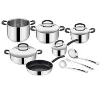 LAGOSTINA Batteria di Pentole Pratica 13 pezzi Casseruole + Tegame + Padella + Pentolino Acciaio Inox - 010717600013