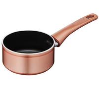 Lagostina Ramata Casseruola Fonda Antiaderente in Alluminio Ø 14 cm con Esterno Effetto Rame, Pentola Gas e Forno con Thermo-Signal, Rivestimento Titanium Easy, Manico Lungo in Bakelite