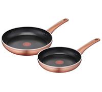 Lagostina Ramata, Set Padelle Antiaderenti, Effetto Rame, 2 Pezzi | In Alluminio Antiaderente, Indicatore Thermo-Signal, Comprende 2 Padelle Ø 24/28 cm, con Manici in Bakelite, Per Gas e Forno