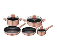 Lagostina Ramata, Set Pentole e Padelle Antiaderenti, Effetto Rame, 8 Pezzi | In Alluminio Antiaderente, Indicatore Thermo-Signal, Comprende 2 Casseruole, 2 Padelle, Tegame, 3 Coperchi, Per Gas e Forno
