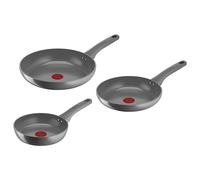 Lagostina Risorsa Set di 3 Padelle 20/24/28 cm, Rivestimento in Ceramica Antiaderente, Scorrevolezza Ottimale, Riciclata, Riciclabile, Cottura Salutare, Thermo-Signal™, Sicurezza, Induzione, 010274600