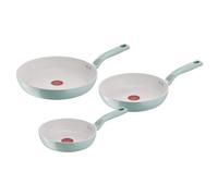 Lagostina Salvia, Set Padelle e Pentole Antiaderenti Ø 20/24/28 cm, 3 Pezzi | Corpo in Alluminio 100% Riciclato, Rivestimento Mineralia, Indicatore di Calore Thermo-Signal, Manico Rivettato, Induzione