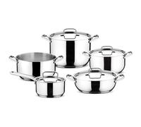 Lagostina Sfiziosa, Set di Pentole Acciaio Inox 18/10, 9 Pezzi
