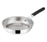 Lagostina Tempra Acciaio Padella Ø 24 in Acciaio Inox 18/10 con Fondo Lagotherm e Manico Ergonomico in Silicone, Padella per Induzione, Gas e Forno