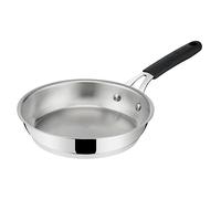 Lagostina Tempra Acciaio Padella Ø 28 cm in Acciaio Inox 18/10 con Fondo Lagotherm e Manico Ergonomico in Silicone, Padella per Induzione, Gas e Forno