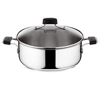 Lagostina Tempra Casseruola Bassa, 2 Maniglie con Coperchio, Ø 26 cm, Acciaio Inossidabile, Argento