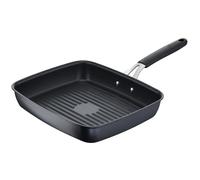 Lagostina Tempra, Grill 29x25 cm con Rivestimento in Titanium Antiaderente Antigraffio e Fondo in Acciaio Inox, Manico Rivettato, per Tutte le Fonti di Calore Inclusa Induzione