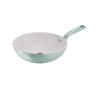 Lagostina Wok 28 cm – Alluminio, Rivestimento antiaderente, Compatibile con induzione – Salvia