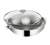 Lagostina Wok 30 cm INOX + griglia + coperchio - Salvaspazio+