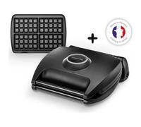 LAGRANGE - Piastra Per Cialde 4 Cialde Reversibili Su Base 089 001 - 155x100mm - Multifunzione - 1700w - Spia Di Controllo - Nera - SPEDIZIONE GRATUITA