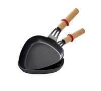 LAGRANGE Set di 2 padelle per raclette triangolare con manico in legno