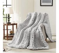 L'Agraty grossa coperta in maglia roba: 80'x90 '' Chenille grossa coperta di tiro a maglia per il divano a letto - coperta a maglia grande fatta a ma