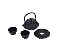 LAGUIOLE 40268159 Teiera con 2 Tazze e sottopentola, Ghisa, Nero