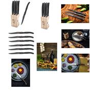 LAGUIOLE 6 COLTELLI BISTECCA CARNE PREMIUM LINE BLACK CM.11 STONEWASH PROF 2026