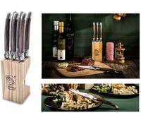 LAGUIOLE 6 COLTELLI BISTECCA CARNE PREMIUM LINE DARK WOOD CM.11 PROFESSIONALE
