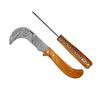 laguiole artisan 3861 - Serpette Damas élégance, 10 cm, manico in legno