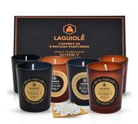 Laguiole Candele Profumate 6 pezzi 4,50x5,30 cm - Set Regalo Rosso&Nero&Arancio - Candela in Vaso di Vetro - Utilizzo per Natale, Compleanni, San Valentino, Aromaterapia, Bagno, Yoga