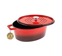 Laguiole - Casseruola in ghisa smaltata ovale rosso 31 x 23 cm - 5,7 L