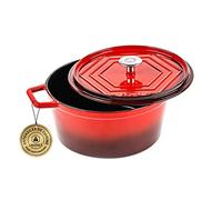 Laguiole - Casseruola in ghisa smaltata rotonda rossa 26 cm - 4,8 L