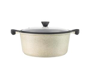LAGUIOLE, Casseruola Modello Giada, 32 cm in alluminio con rivestimento ceramico antiaderente, coperchio in vetro, compatibile con tutte le fonti di calore, capacità 10,4 L, colore verde