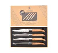 Laguiole Heritage - Set di 4 coltelli da bistecca in legno d'ulivo