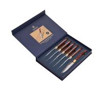LAGUIOLE HERITAGE Set di coltelli da bistecca set da 6 pezzi - coltelli da bistecca con manico in legno pregiato Pekka - acciaio inossidabile - set di coltelli di alta qualità in confezione regalo