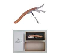Laguiole Heritage Sommelier Knife 3-in-1 - Coltello da cameriere con cavatappi, taglia capsule e apribottiglie - Manico in vero legno d'ulivo - Design francese