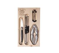 LAGUIOLE Jean Dubost 97916 - Set di Posate per Frutti di Mare in Cofanetto in Legno, Composto da 1 Coltello da ostriche, 6 forchettine per astice, 6 stuzzicadenti con pomello e 1 Pinza per crostacei