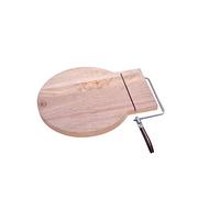 LAGUIOLE - Piatto per formaggio e coltello - Legno di hevea - Manico in legno - legno - marrone