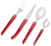 Laguiole Production 444330 ACIDULE - Servizio di Posate da 16 Pezzi, Manico in ABS, Colore: Rosso