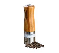 LAGUIOLE - Saliera e Pepiera Elettrici - in Legno di bambù - con Luce - 6 batterie AAA Non Incluse - Acciaio Inossidabile - Marrone Chiaro