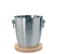 LAGUIOLE - Secchiello per Champagne con Supporto in Legno - acciaio inossidabile - grigio