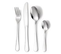 LAGUIOLE, Servizio posate 24 pezzi in acciaio inox 430, design elegante e moderno, 6 coltelli, 6 forchette, 6 cucchiai, 6 cucchiai dessert, finitura lucida, Misura: 24 pezzi, Argento