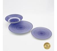 Laguiole - Set di 18 pezzi in porcellana blu Eda