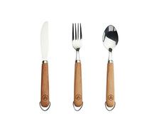 LAGUIOLE - Set di 3 Posate da Picnic - Mani di Legno di faggio -