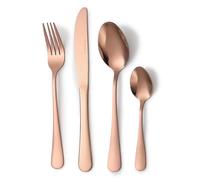 LAGUIOLE, Set posate 24 pezzi in acciaio inox 430, finitura PVD rosa opaco, comprensivo di 6 coltelli, 6 forchette, 6 cucchiai, 6 cucchiai da dessert - Misura: Standard, Colore: Rosa