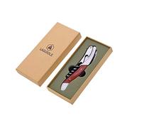 LAGUIOLE - Sommelier - Manico in legno di pero - Cavatappi, Tagliacapsule e Apribottiglie - Confezione regalo - acciaio inossidabile - rosso
