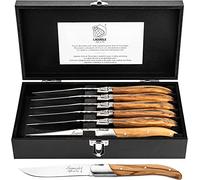 Laguiole Style de Vie Coltello da bistecca, Luxury Line, 6 pezzi, legno d'ulivo