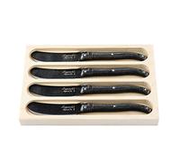 Laguiole Style de Vie Coltello da burro Premium Line, 4 pezzi, Stonewash, nero