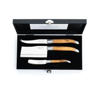 Laguiole Style de Vie Coltello da Formaggio Luxury Line, 3 Pezzi, legno d'ulivo