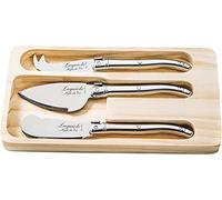 Laguiole Style de Vie Coltello da Formaggio Premium Line, 3 Pezzi, Acciaio inossidabile