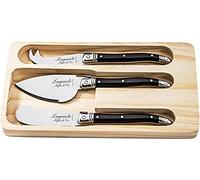 Laguiole Style de Vie Coltello da Formaggio Premium Line, 3 Pezzi, nero