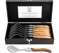 Laguiole Style de Vie, Cucchiaio da Tavola, Luxury Line, 6 Pezzi, Legno d'ulivo
