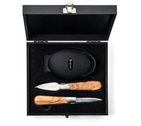 Laguiole Style de Vie Oester - Set regalo in legno di ulivo con supporto per ostriche in silicone