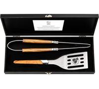 Laguiole Style de Vie Set di accessori per barbecue Luxury Line, 2 pezzi, legno d'ulivo