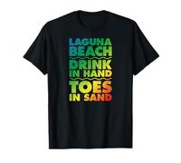 Laguna Beach Bevanda in Mano Dita Dita in Sand California Maglietta