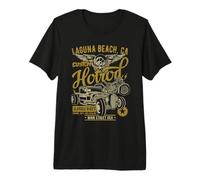 Laguna Beach CA USA Stile Invecchiato Vintage Hotrod Design Maglietta Premium