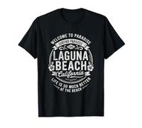 Laguna Beach California USA Vintage Paradise Opera d'Arte Maglietta